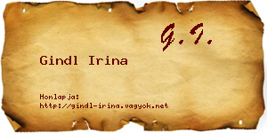 Gindl Irina névjegykártya